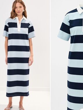 Le Bop Nell Polo Oversized Maxi Dress medium striped